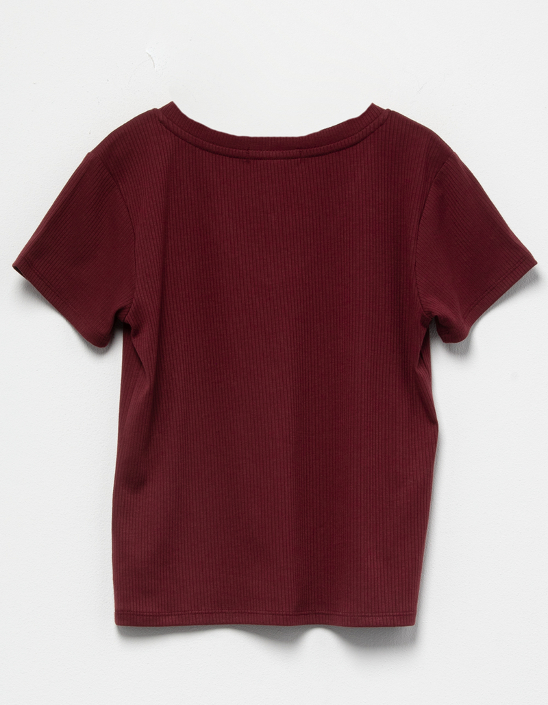 FULL TILT Essentials Girls V Neck Rib Tee image number 5
