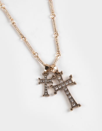 FULL TILT Double Cross Pendant Necklace Alternative Image