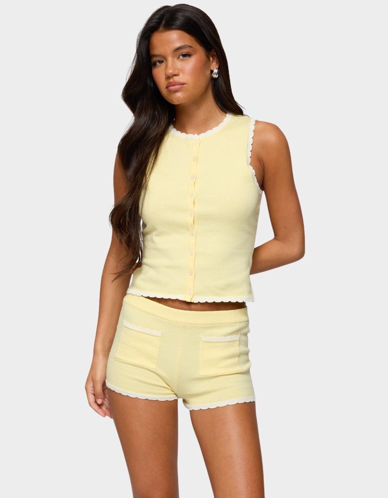 EDIKTED Leila Scalloped Knit Tank Top image number 1