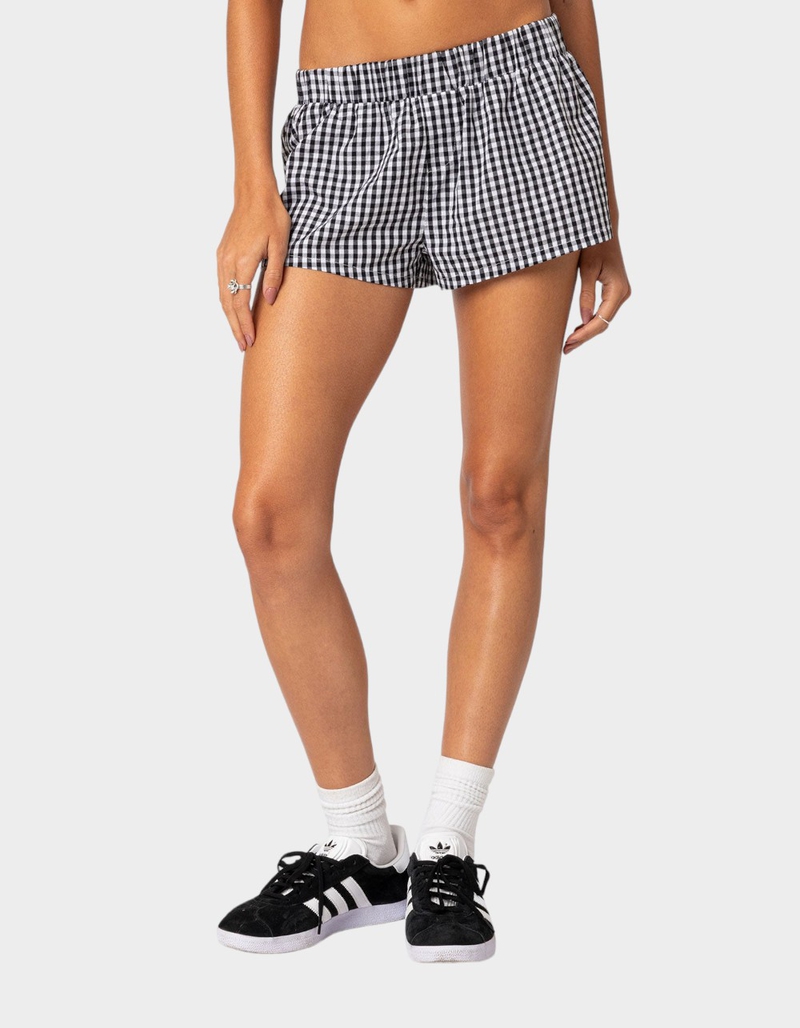 EDIKTED Gingham Boxer Shorts image number 0