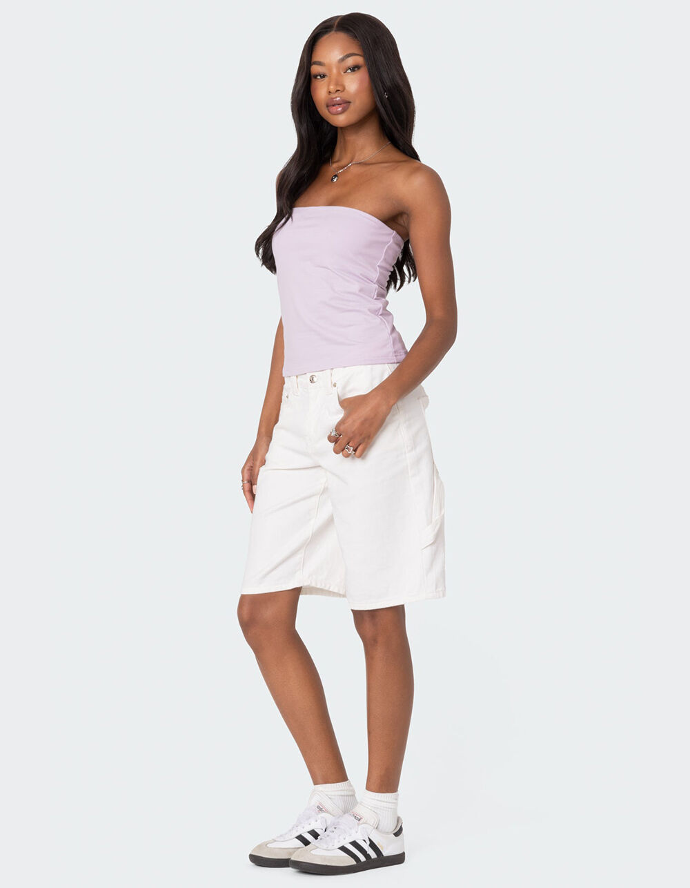 EDIKTED Built In Bra Tube Top - LT PURPLE - XL | Tillys