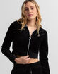 JUICY COUTURE Bling Womens Velour Cropped Track Jacket image number 5