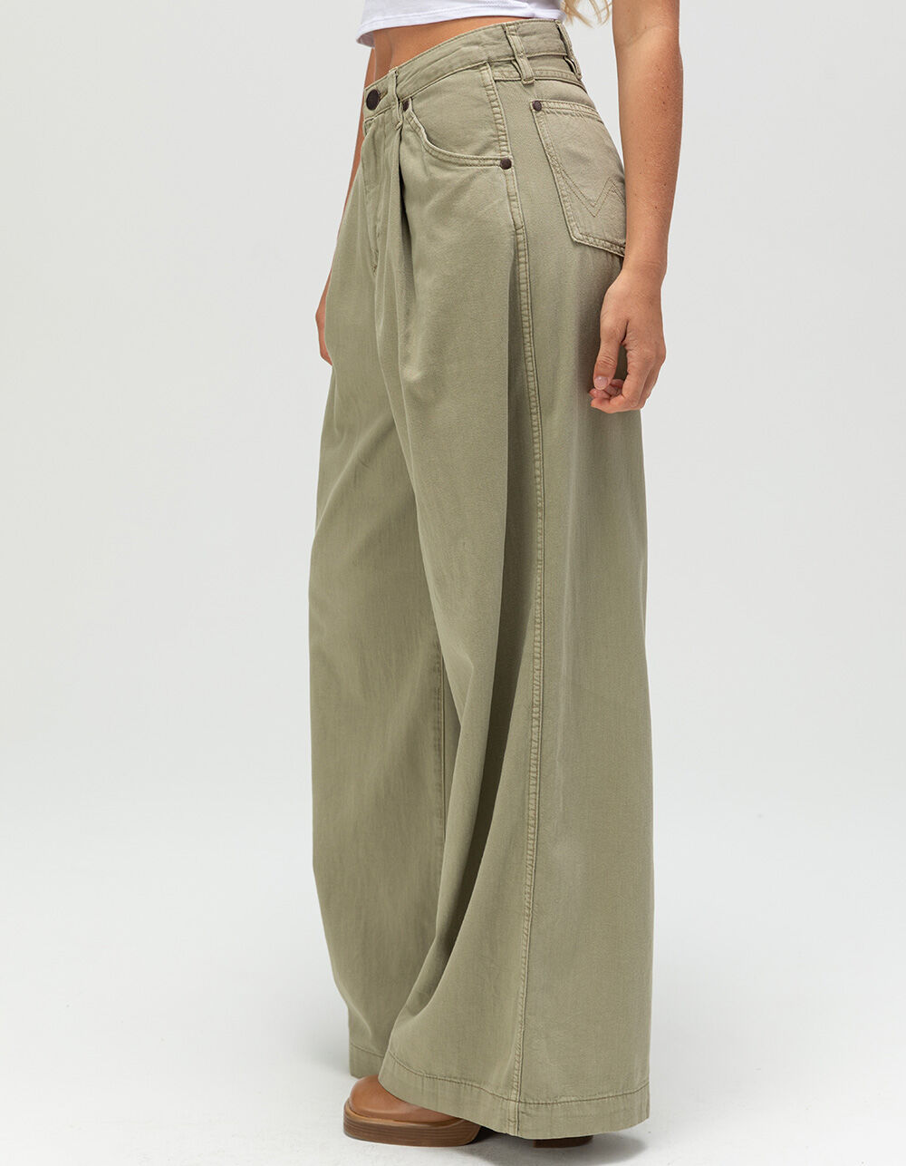 WRANGLER Pleated Womens Trousers - SAGE - 32 | Tillys
