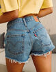 LEVI'S 501 Original Fit High Rise Womens Denim Shorts - Blow Big Horns image number 9