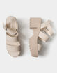 SODA Lug Sole Ankle Strap Womens Nude Platform Sandals image number 5