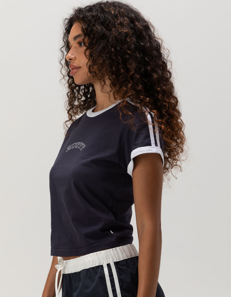 RUSTY Double Trouble Womens Skimmer Ringer Tee image number 2