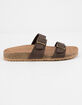 SODA Double Buckle Brown Womens Slide Sandals image number 3