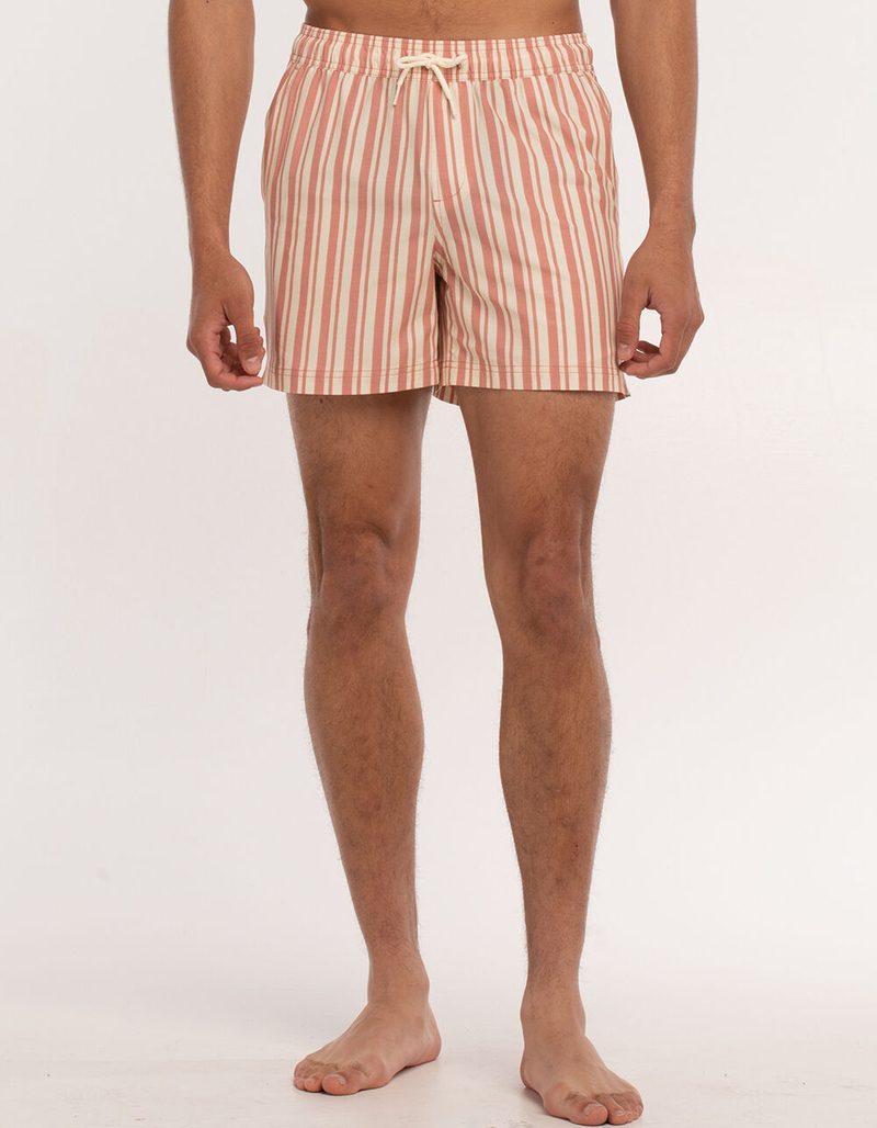 RSQ Simple Stripe Mens 5" Swim Shorts image number 4