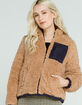 LOVE TREE Sherpa/Nylon Womens Camel Reversible Jacket image number 1