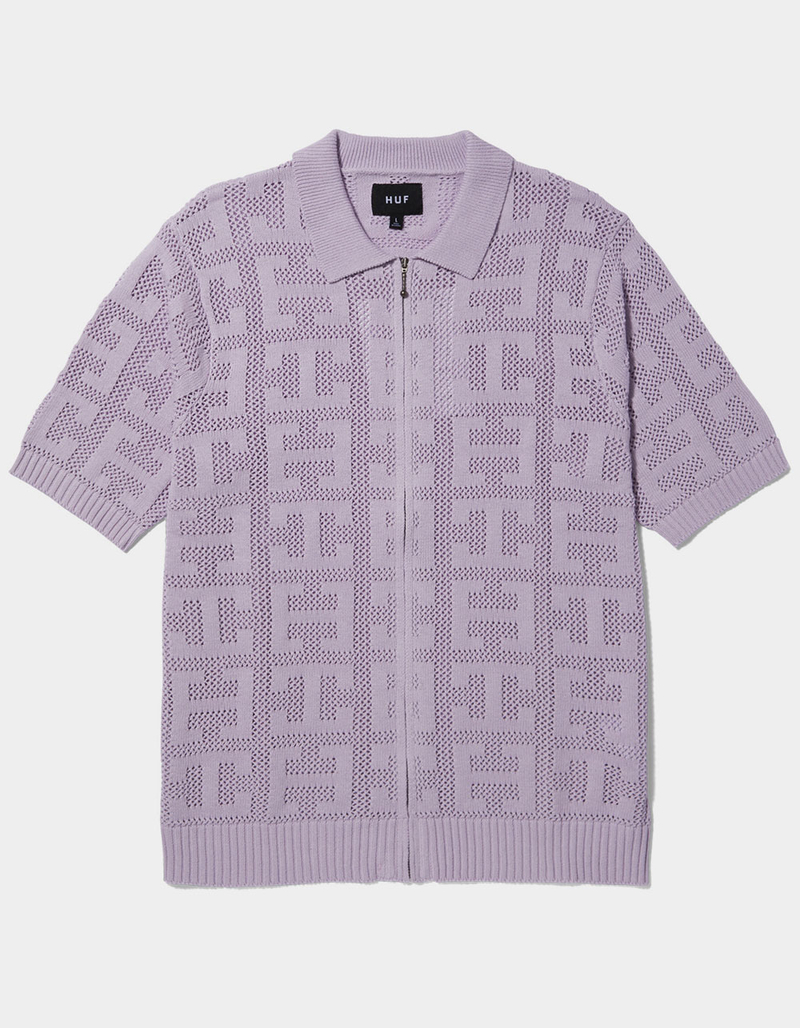 HUF Monogram Jacquard Mens Zip-Up Sweater image number 0