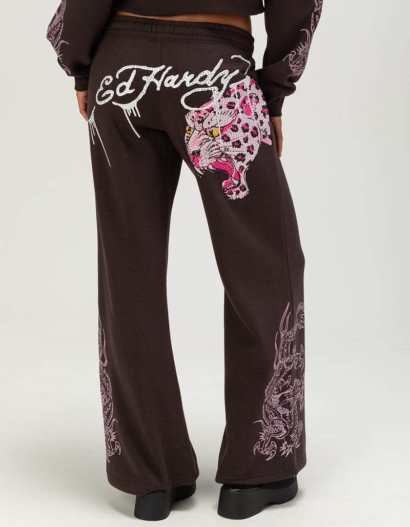 ED HARDY Pink Leopard Womens Sweatpants image number 1