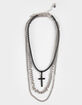RSQ Layered Cross Chain Necklace image number 1