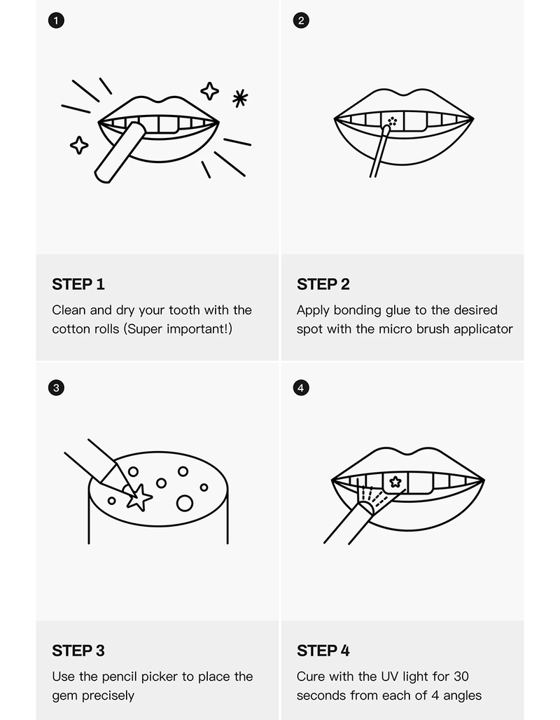 NEVER HAVE I EVER DIY Classic Glam Tooth Gem Kit image number 4