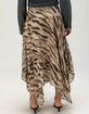 WEST OF MELROSE Asymmetric Animal Print Womens Midi Skirt image number 5