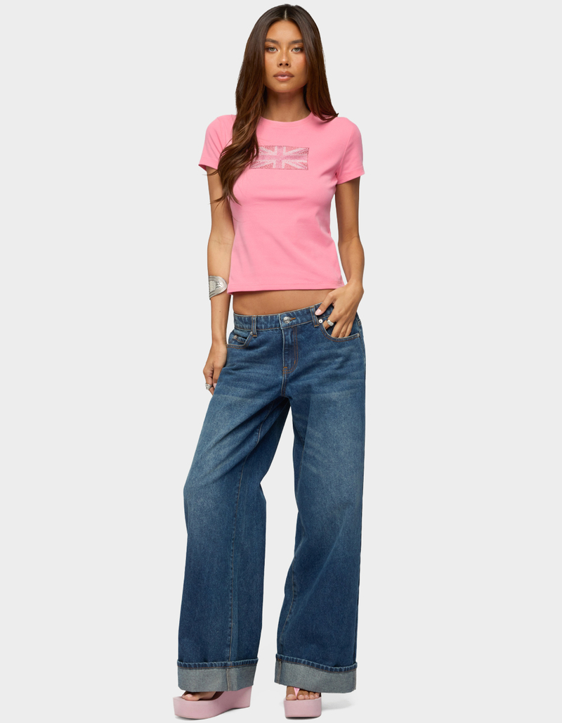 EDIKTED UK Girl Rhinestone Tee image number 3