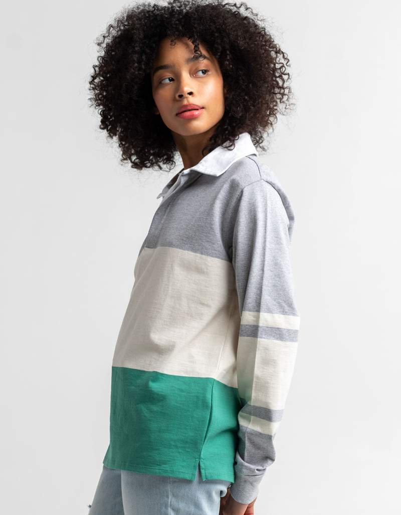 RSQ Womens Colorblock Oversized Polo Shirt image number 1