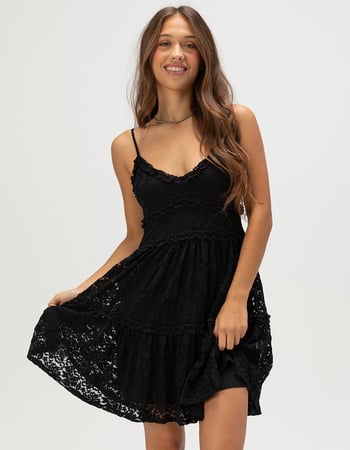 FULL TILT Womens Lace Tiered Slip Dress Primary Image