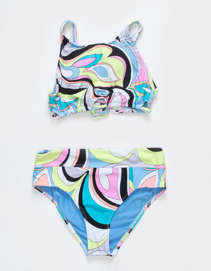 BEACH LINGO Love Shack High Neck Bralette Girls Bikini Set image number 0
