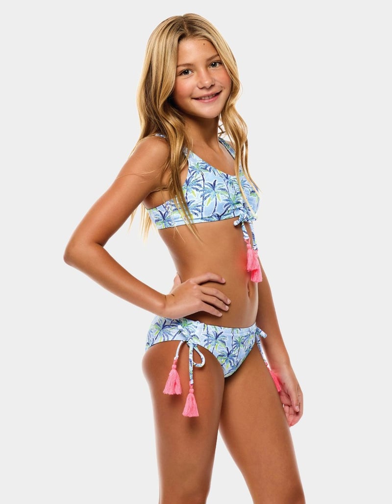 BEACH LINGO Palm Paradise Bralette Girls Bikini Set image number 1