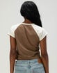 TRUE RELIGION Contrast Raglan Womens Notch Baby Tee image number 4