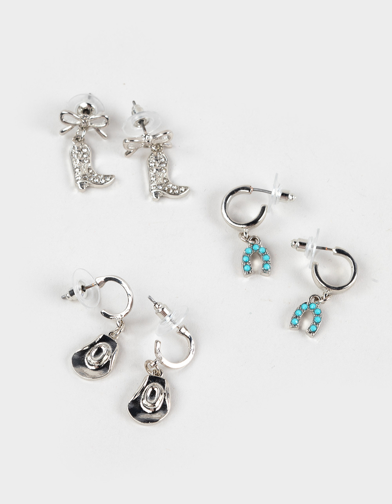 FULL TILT 3 Pack Western Hoop Earrings image number 0