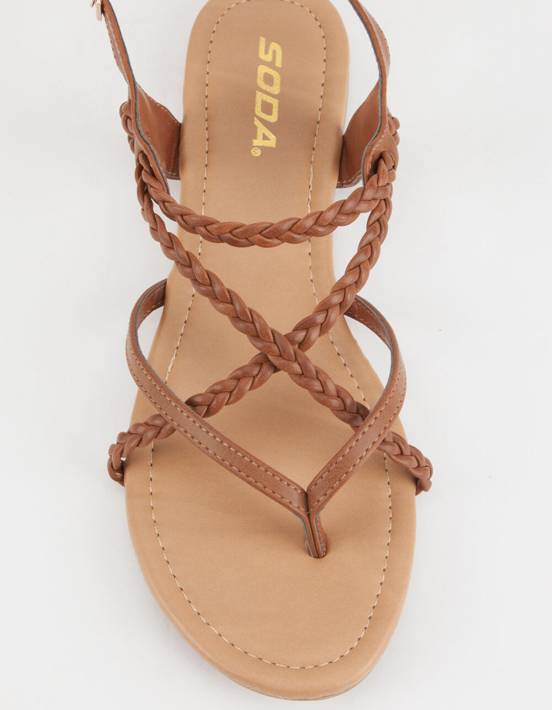 SODA Criss Cross Braided Womens Sandals image number 4