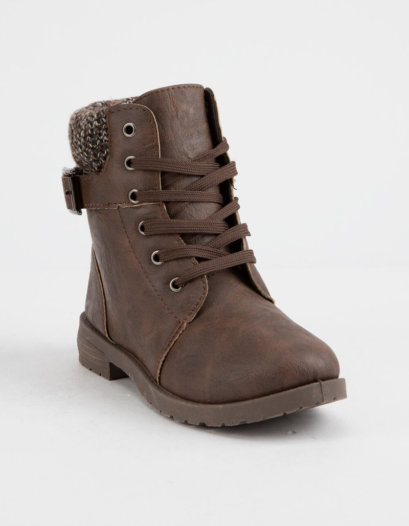 BLUE SUEDE SHOES Knit Cuff Girls Combat Boots image number 0