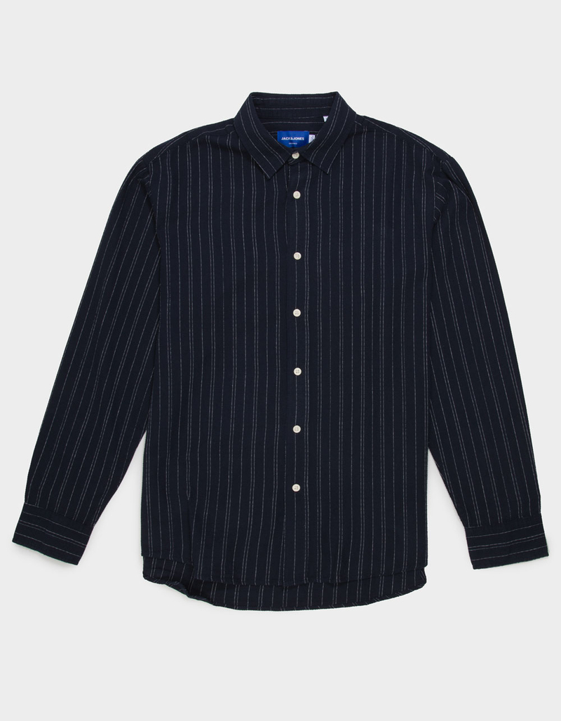 JACK & JONES James Split Stripe Mens Button Up Long Sleeve Shirt image number 0