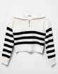 RSQ Girls Stripe Quarter Zip Sweater image number 2