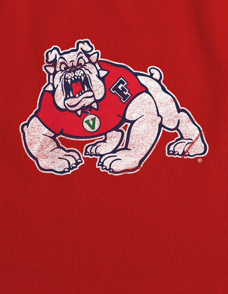 FRESNO STATE UNIVERSITY Distressed Primary Logo Womens Cropped Tank Top image number 2