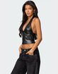 EDIKTED Tana Faux Leather Halter Top image number 3