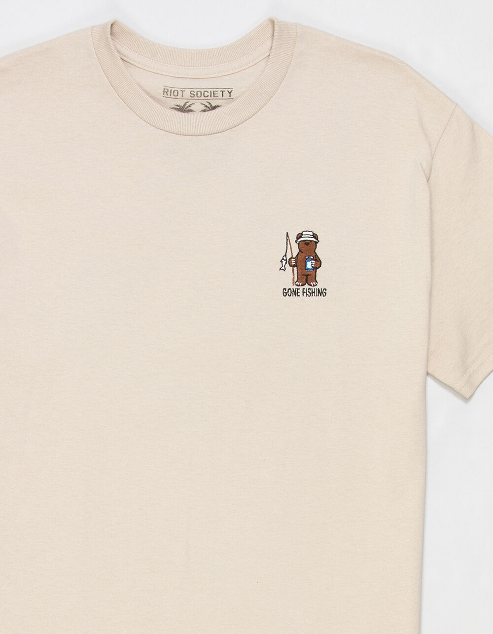 RIOT SOCIETY Gone Fishing Embroidered Mens Tee - SAND | Tillys