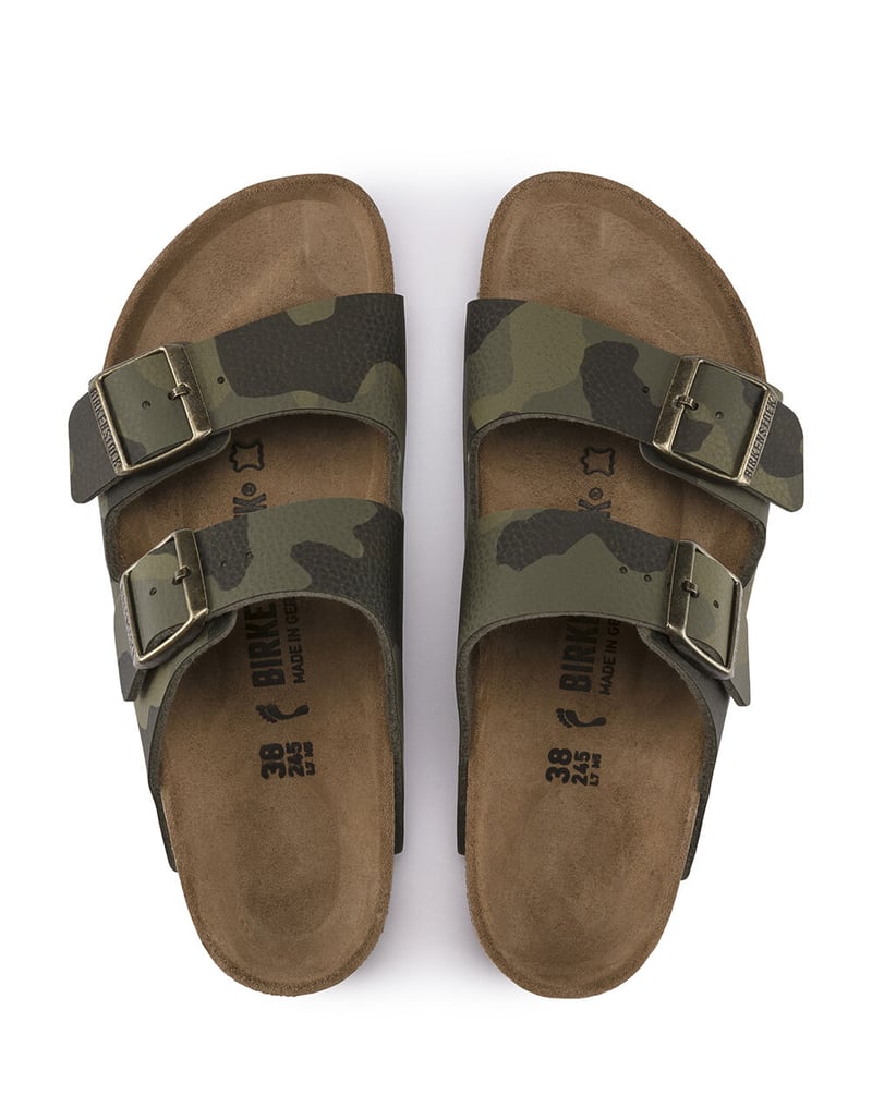 BIRKENSTOCK Arizona Womens Desert Soil Camo Green Slide Sandals image number 1