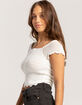 FULL TILT Open Knit Button Front Womens Sweater image number 3