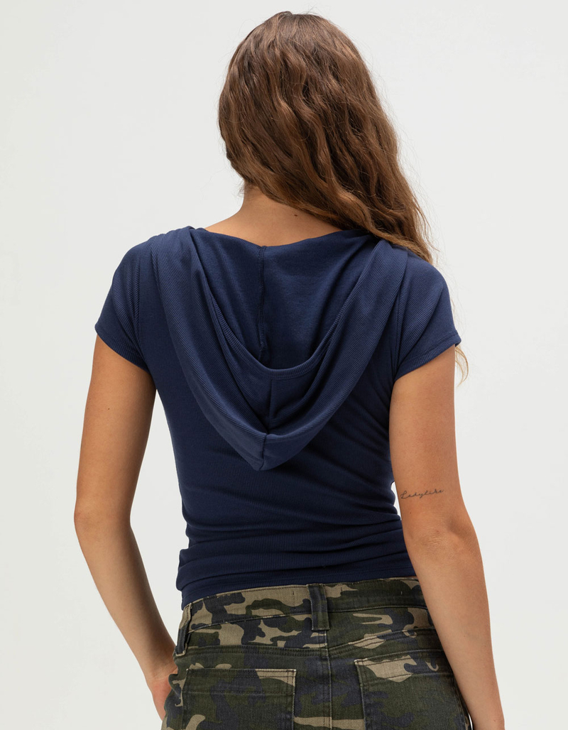 RSQ Womens Hooded Henley Top image number 3
