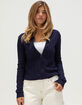 LOVE TREE Womens Zip-Up Hooded Cable Knit Sweater image number 1