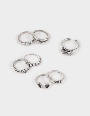 FULL TILT 7 Pack Bow/Wings/Star Dainty Rings Primary Image
