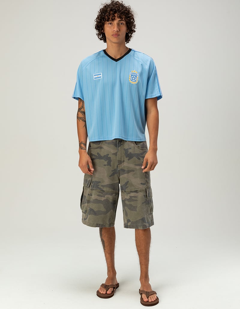 RSQ Mens Baggy Twill Cargo Jorts image number 2