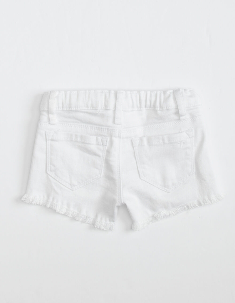 TRACTR Basic Fray Little Girls White Denim Shorts (4-6x) image number 1