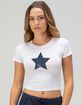 STAR Distressed Womens Baby Tee image number 1
