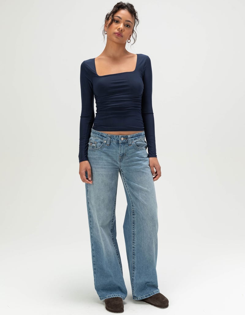 TILLYS Square Neck Cinch Womens Long Sleeve Top image number 1