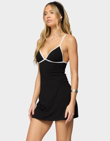 EDIKTED Laurah Contrast V-Neck Mini Dress Alternative Image