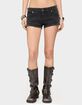 EDIKTED Syra Zipper Low Rise Denim Shorts image number 1