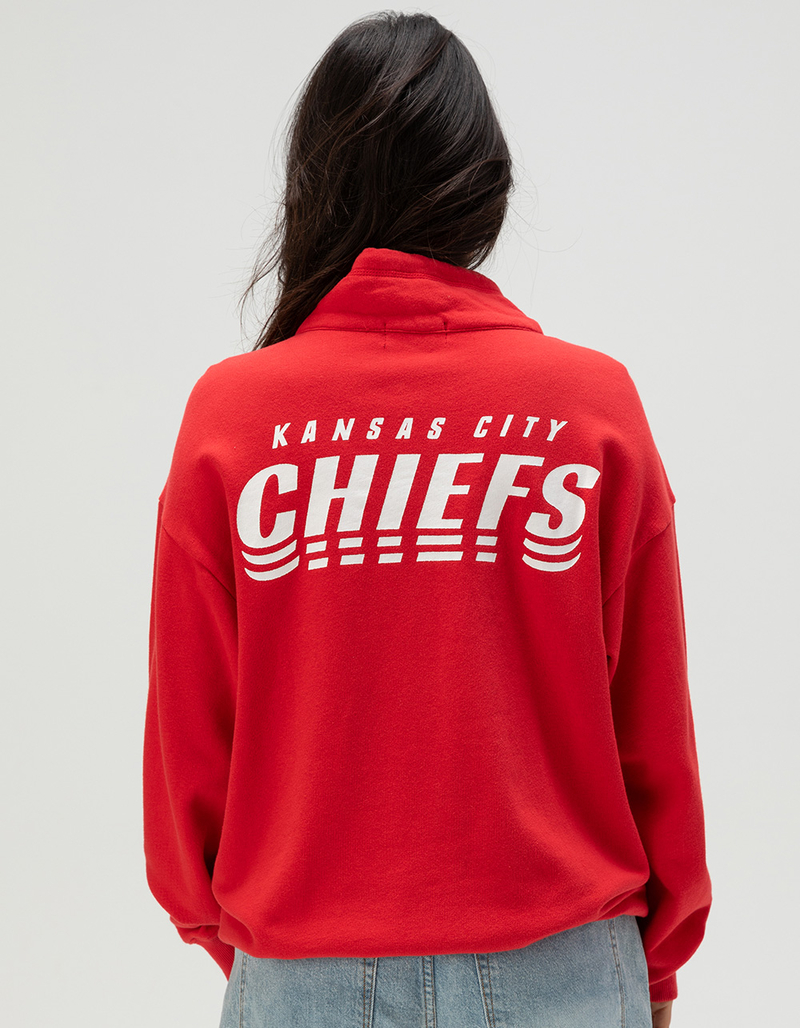 JUNK FOOD Kansas City Chiefs Mock 1/4 Button Up Sweatshirt image number 5