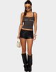 EDIKTED Melaney Faux Leather Micro Shorts image number 5