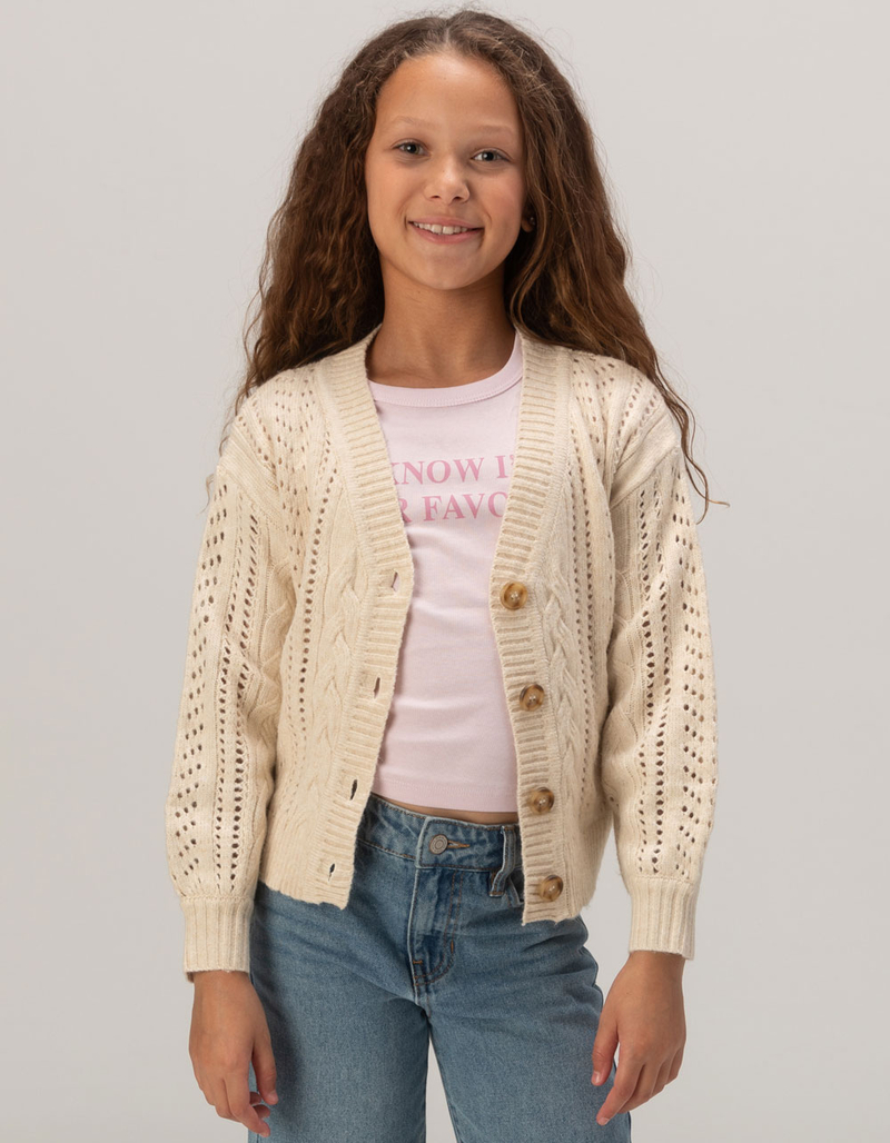 FULL TILT Cable Girls Cardigan image number 1