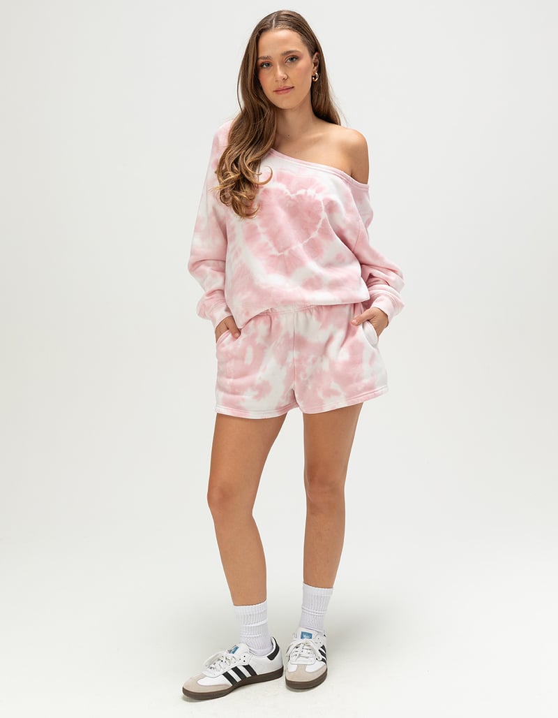 FULL TILT Tie-Dye Womens Off The Shoulder Sweatshirt image number 4