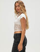 NECTAR CLOTHING Pointelle & Stretch Lace Womens Top image number 3