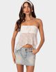 EDIKTED Embroidered Sheer Strapless Top image number 3