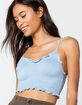 IVY & MAIN Solid Smock Womens Light Blue Crop Cami image number 1